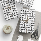 Mardis Gras Black & White Fleur De Lis Collage Wrapping Paper | Holiday Gift Wrapping Paper Roll