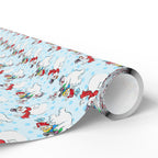 Christmas Frosty Sledding Wrapping Paper | Holiday Gift Wrapping Paper Roll