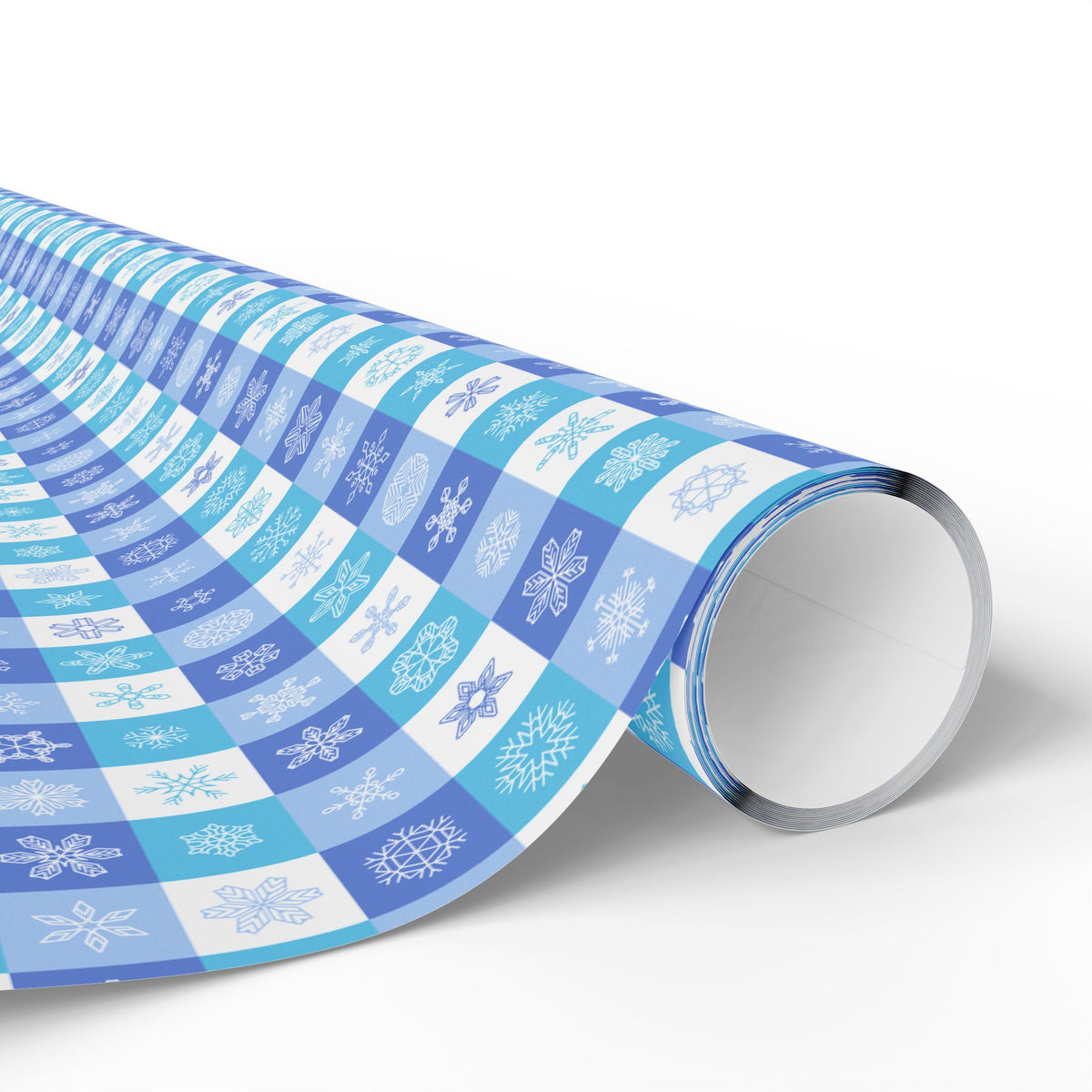 Christmas Checkered Snowflakes Wrapping Paper | Holiday Gift Wrapping Paper Roll