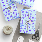Christmas Blue on Blue Wrapping Paper | Holiday Gift Wrapping Paper