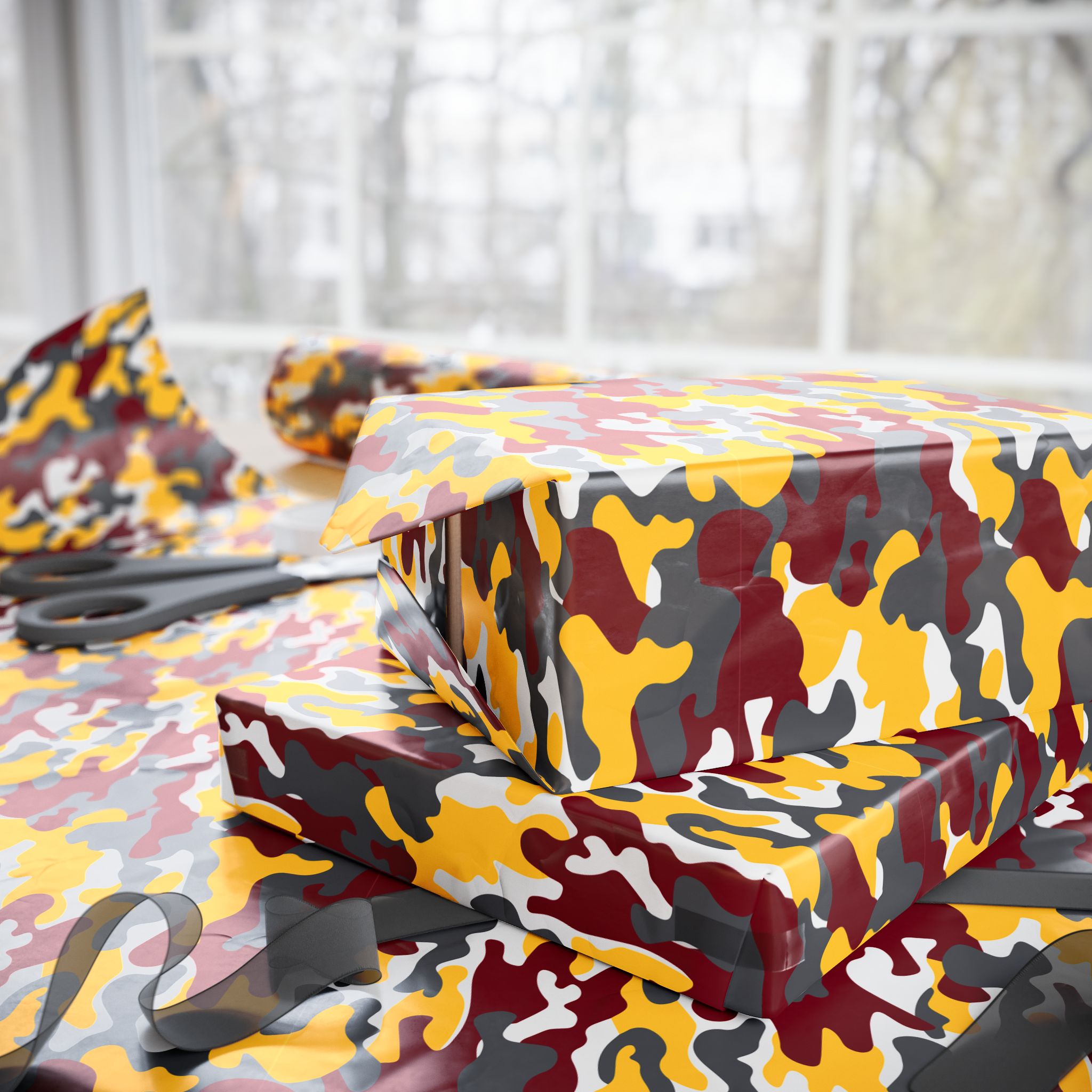 Minnesota Golden Gophers Inspired Camoflauge Wrapping Paper - Holiday Gift Wrapping Paper Roll