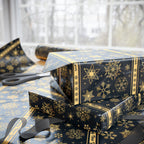 New Year's Golden Snowflakes Wrapping Paper - Holiday Gift Wrapping Paper Roll