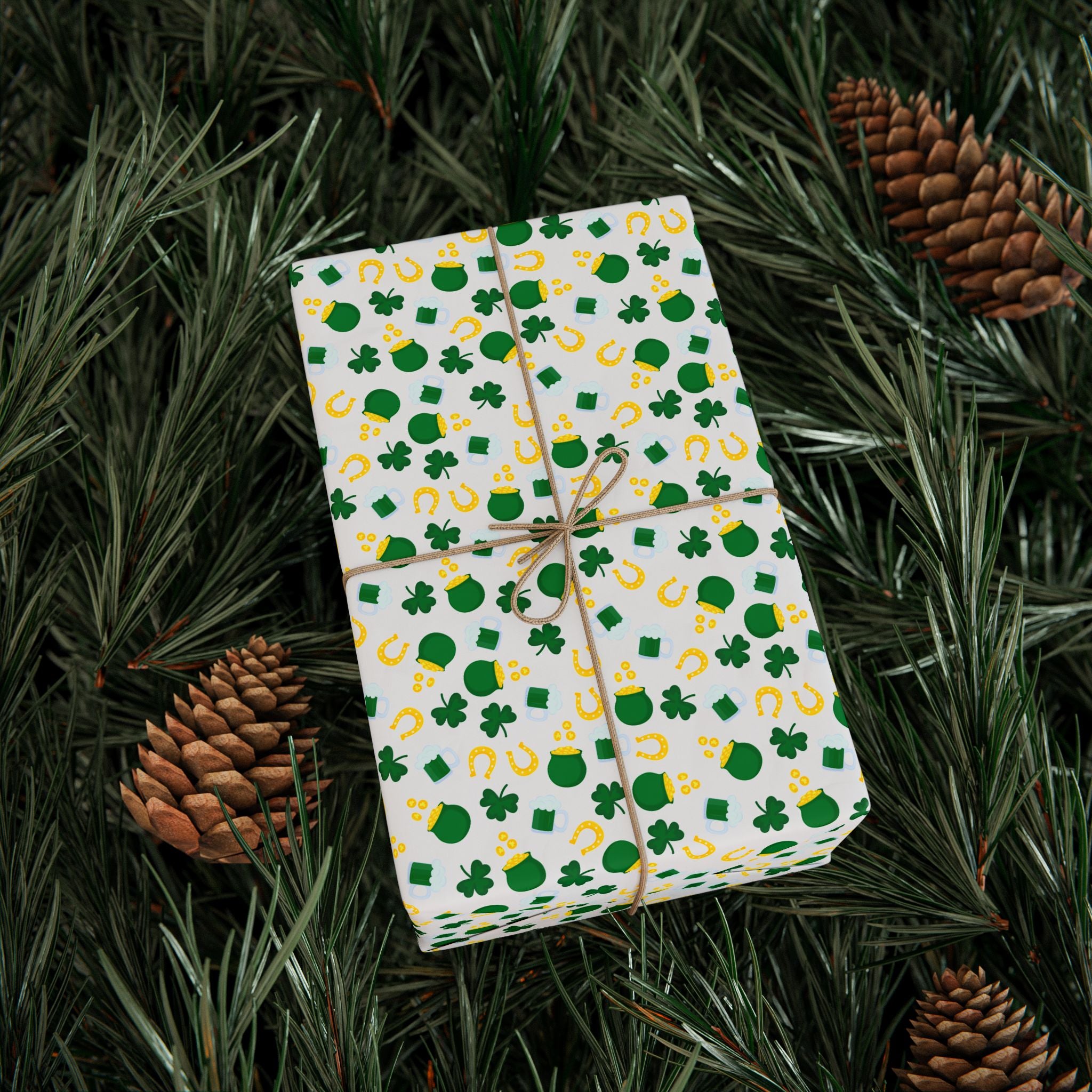 St Patrick's Day Luck of the Irish Wrapping Paper | Holiday Gift Wrapping Paper Roll