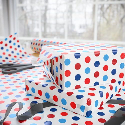 4th of July Liberty Polka Dots Wrapping Paper | Holiday Gift Wrapping Paper Roll