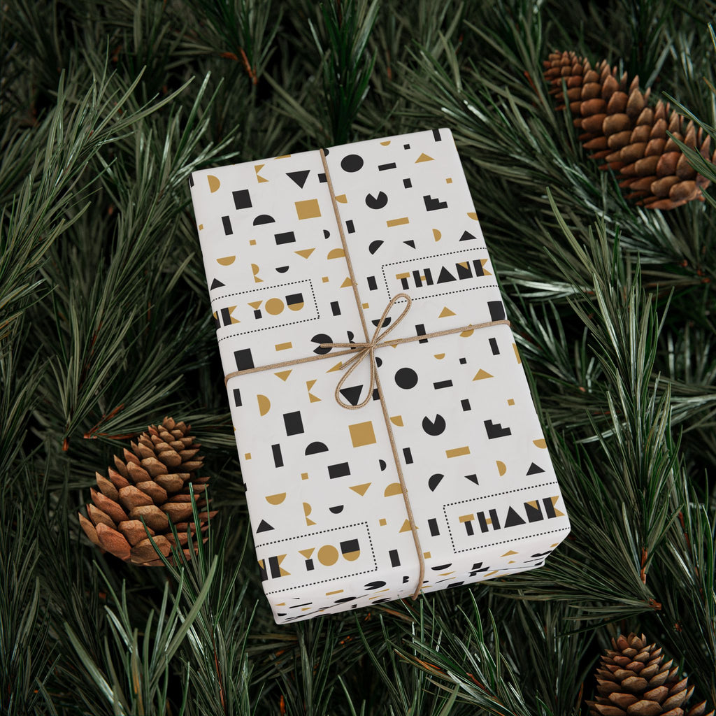 Thank You Abstract Shapes Wrapping Paper Design | Holiday Gift Wrapping Paper Roll