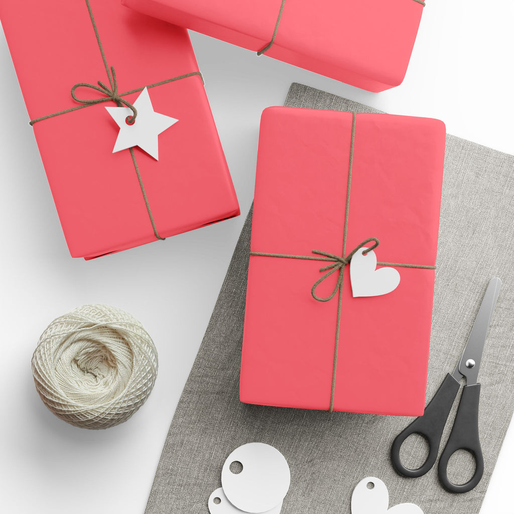 Solid Peach Wrapping Paper - Holiday Gift Wrapping Paper Roll