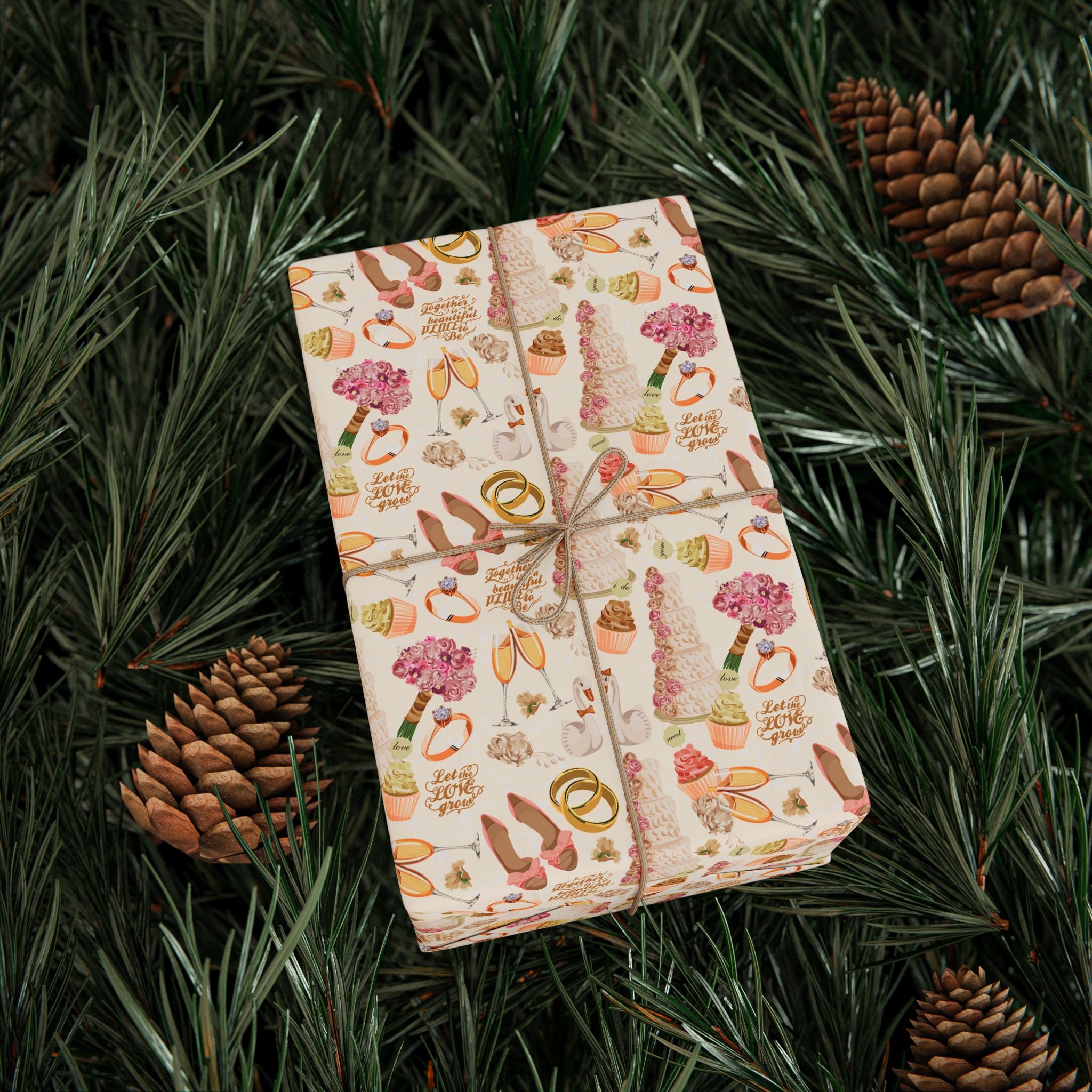 Together is Beautiful Wedding Wrapping Paper Design - Holiday Gift Wrapping Paper Roll