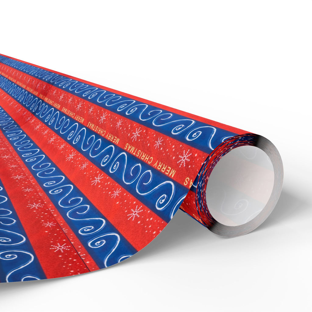 Christmas Striped Ribbons Wrapping Paper | Holiday Gift Wrapping Paper Roll