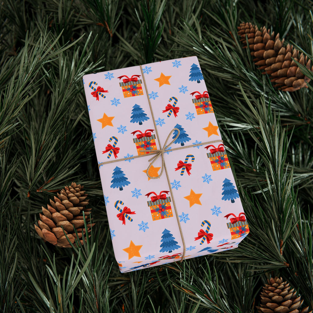 Christmas Colorful Canes Wrapping Paper | Holiday Gift Wrapping Paper Roll