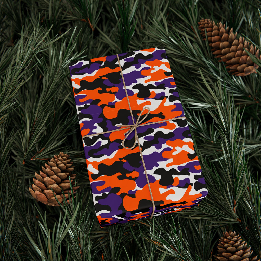 Clemson Tigers Inspired Camoflauge Wrapping Paper - Holiday Gift Wrapping Paper Roll