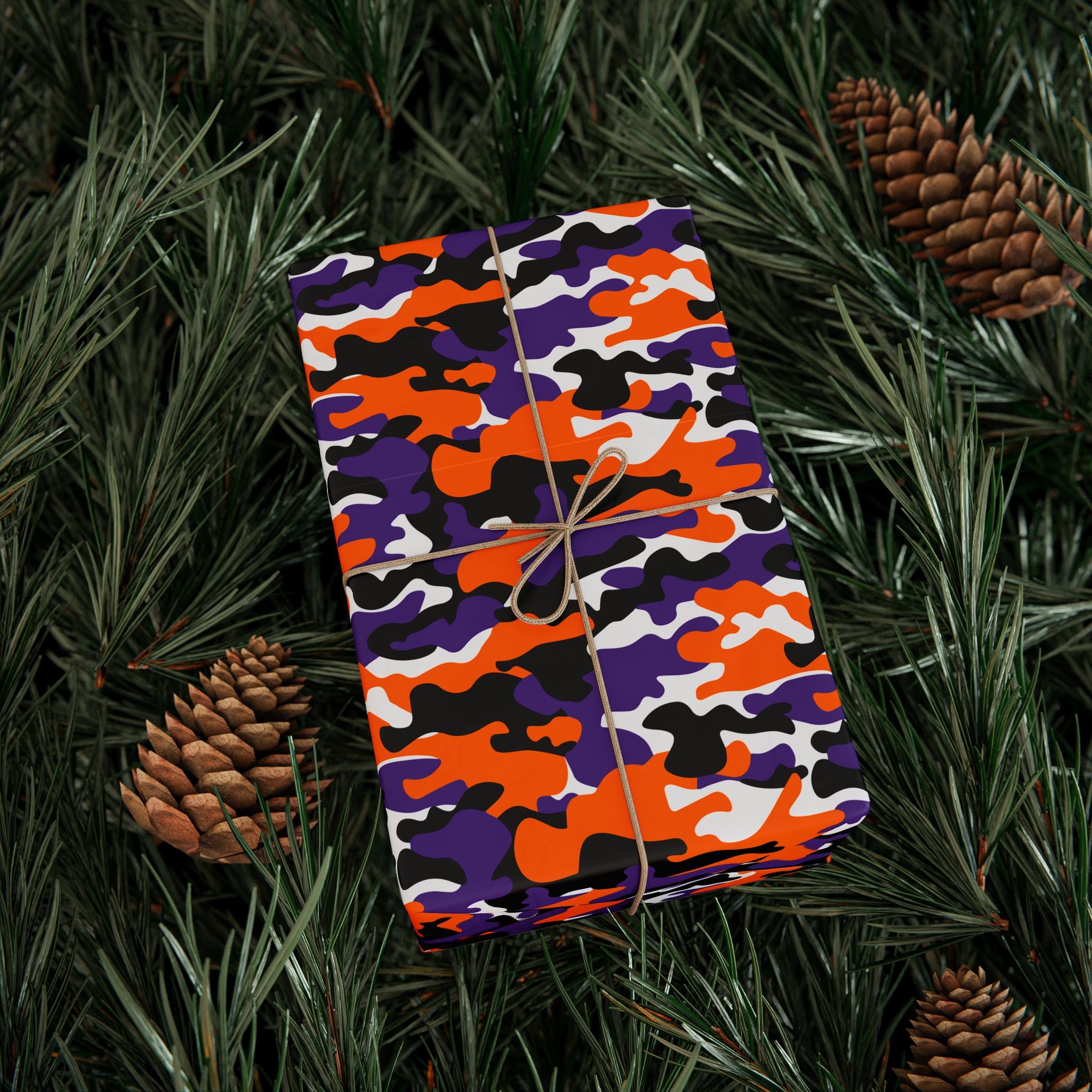 Clemson Tigers Inspired Camoflauge Wrapping Paper - Holiday Gift Wrapping Paper Roll