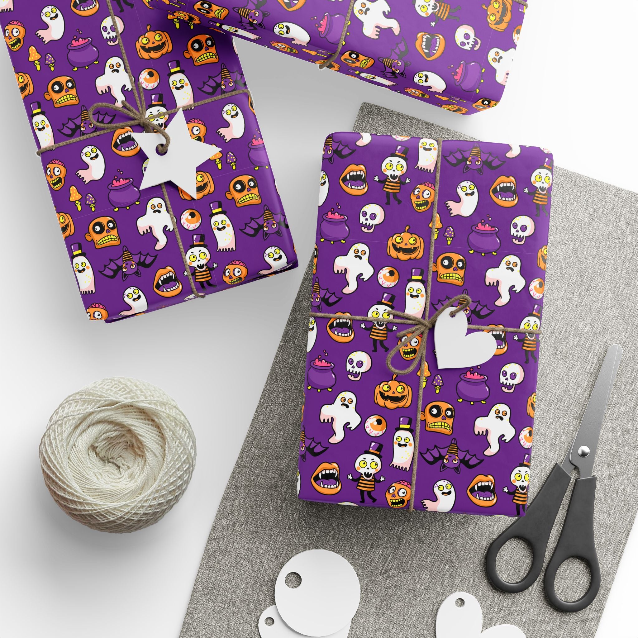 Halloween Scary Comic Wrapping Paper | Holiday Gift Wrapping Paper