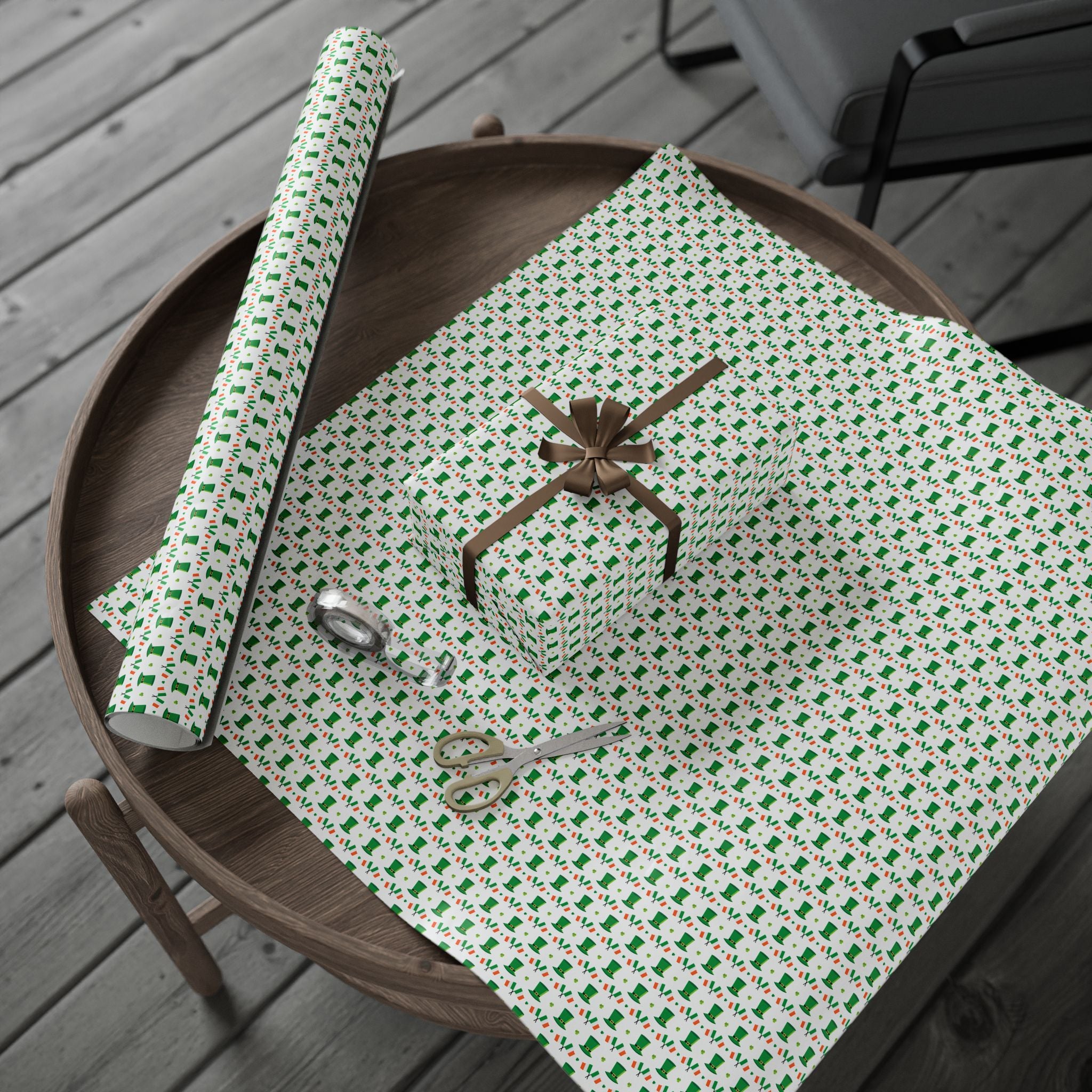 St Patrick's Day Irish Hats Wrapping Paper | Holiday Gift Wrapping Paper Roll