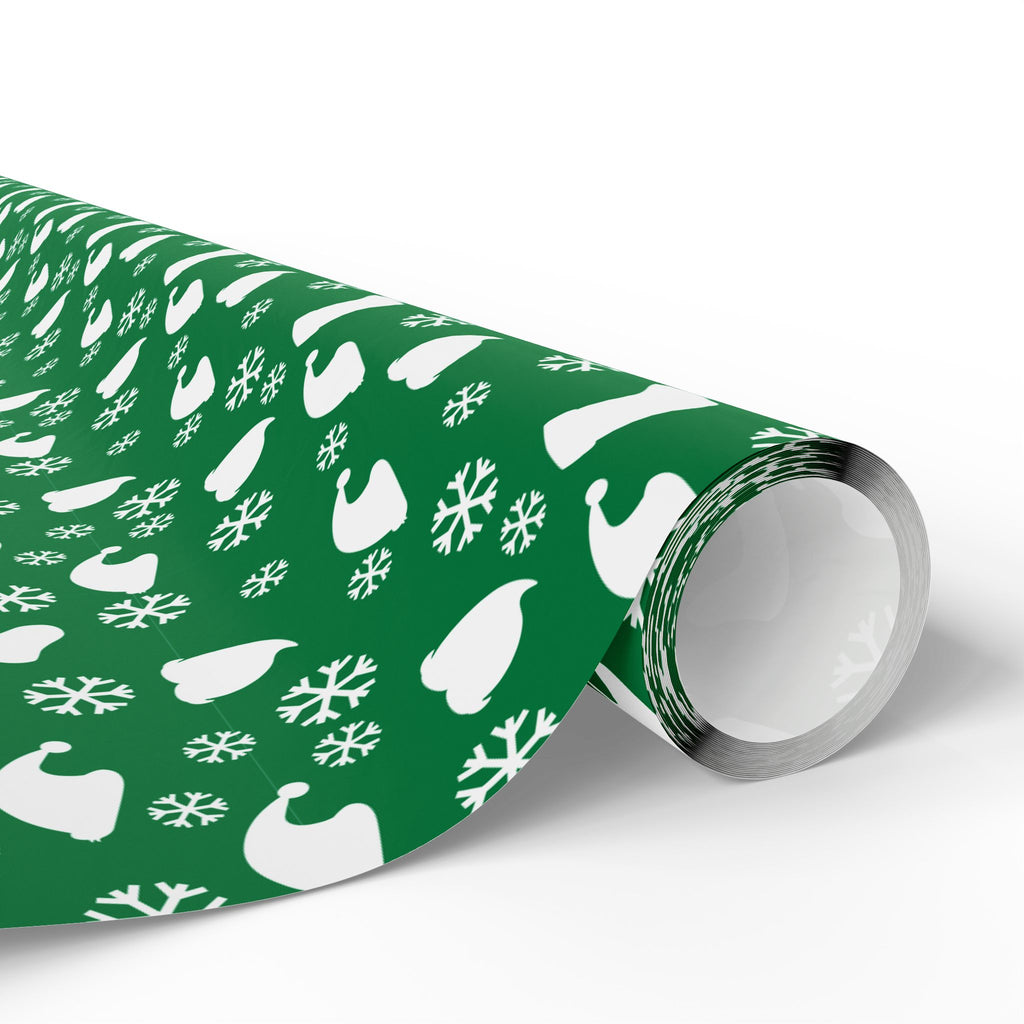 Christmas Stockings on Green Wrapping Paper | Holiday Gift Wrapping Paper Roll