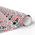 Day of the Dead Black & Red Celebration Wrapping Paper | Holiday Gift Wrapping Paper Roll
