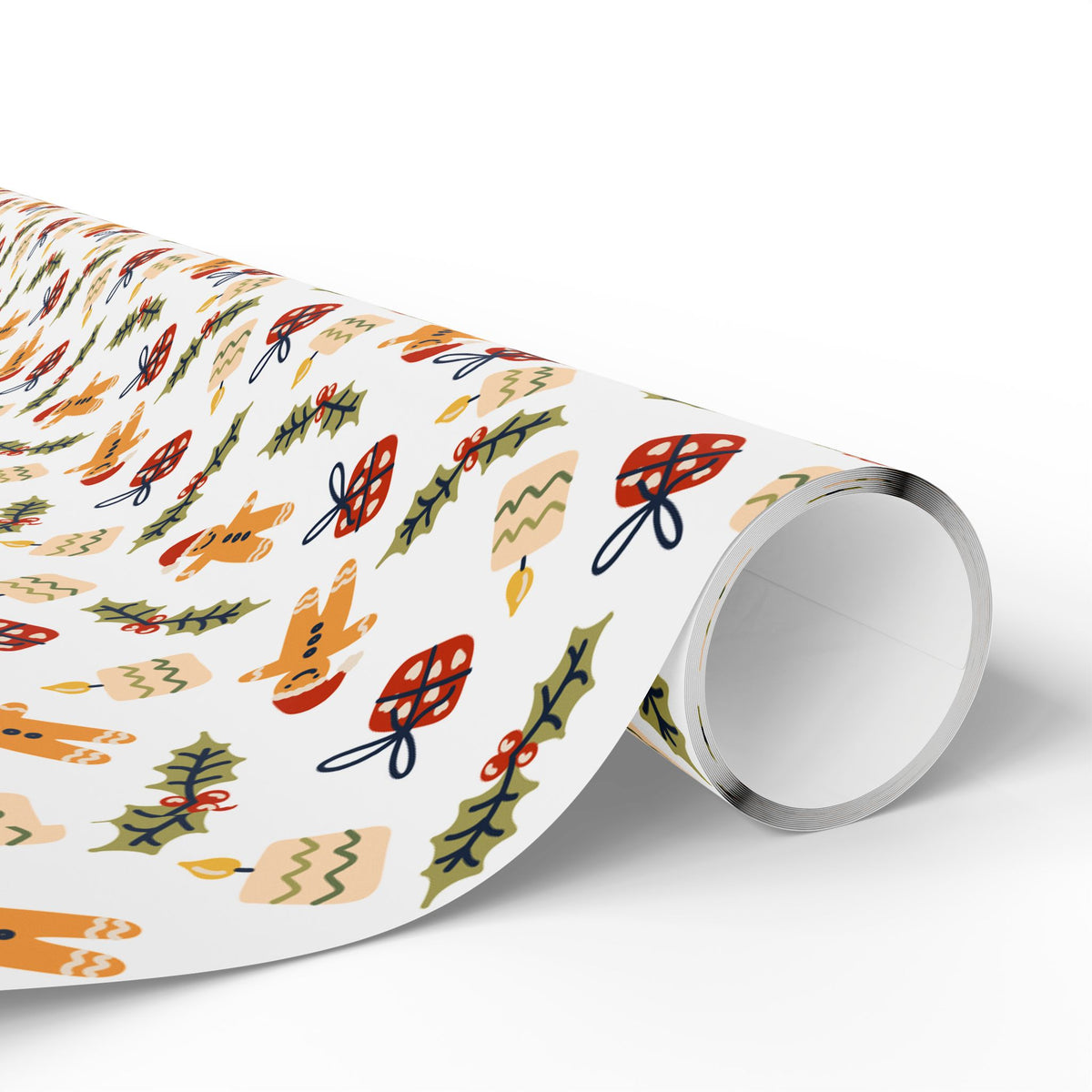 Christmas Burning Candles Wrapping Paper | Holiday Gift Wrapping Paper Roll