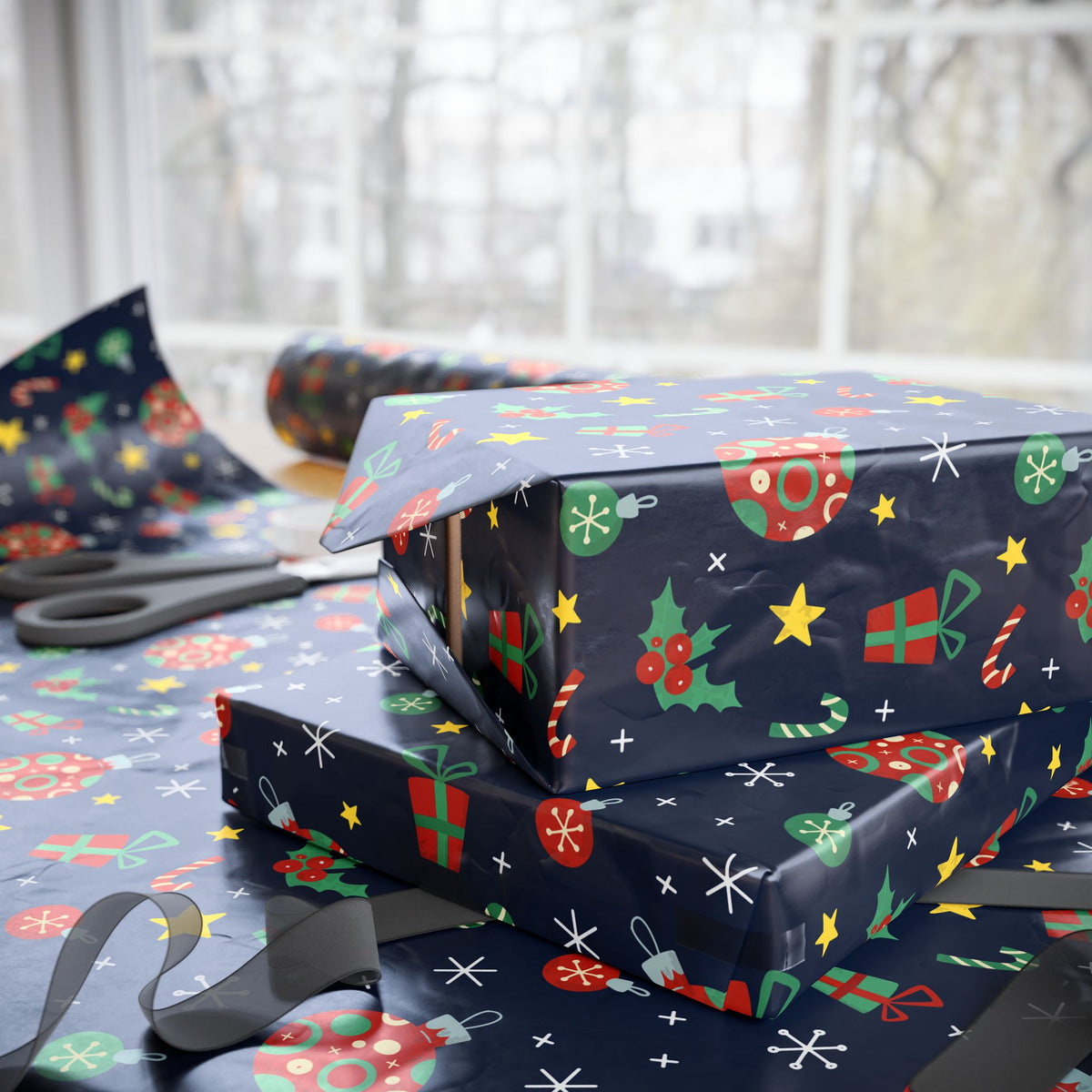 Christmas Artistic Holiday Wrapping Paper | Holiday Gift Wrapping Paper