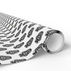 Day of the Dead Black Sugar Skulls on White Wrapping Paper | Holiday Gift Wrapping Paper Roll