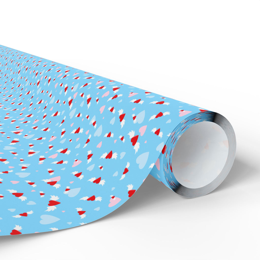 Valentine's Day Angel Hearts Wrapping Paper | Holiday Gift Wrapping Paper Roll