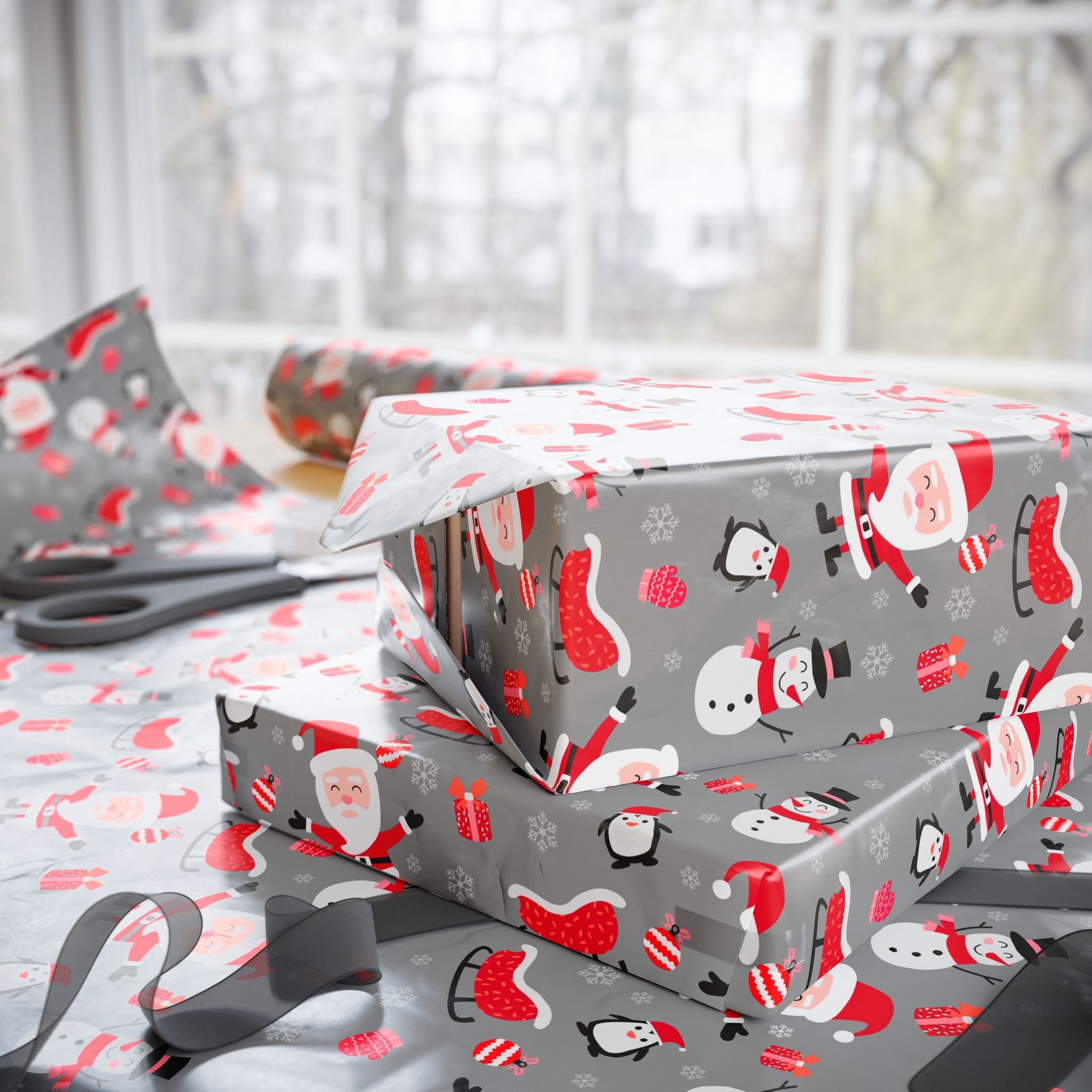 Christmas Santa And His Sleigh Wrapping Paper | Holiday Gift Wrapping Paper Roll