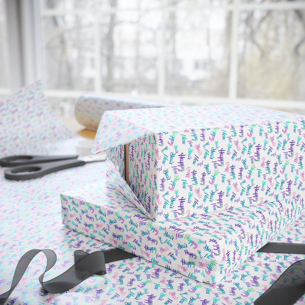 New Year's Colorful Celebration Wrapping Paper - Holiday Gift Wrapping Paper Roll