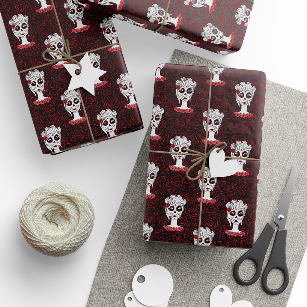Day of the Dead La Catrina Wrapping Paper | Holiday Gift Wrapping Paper Roll