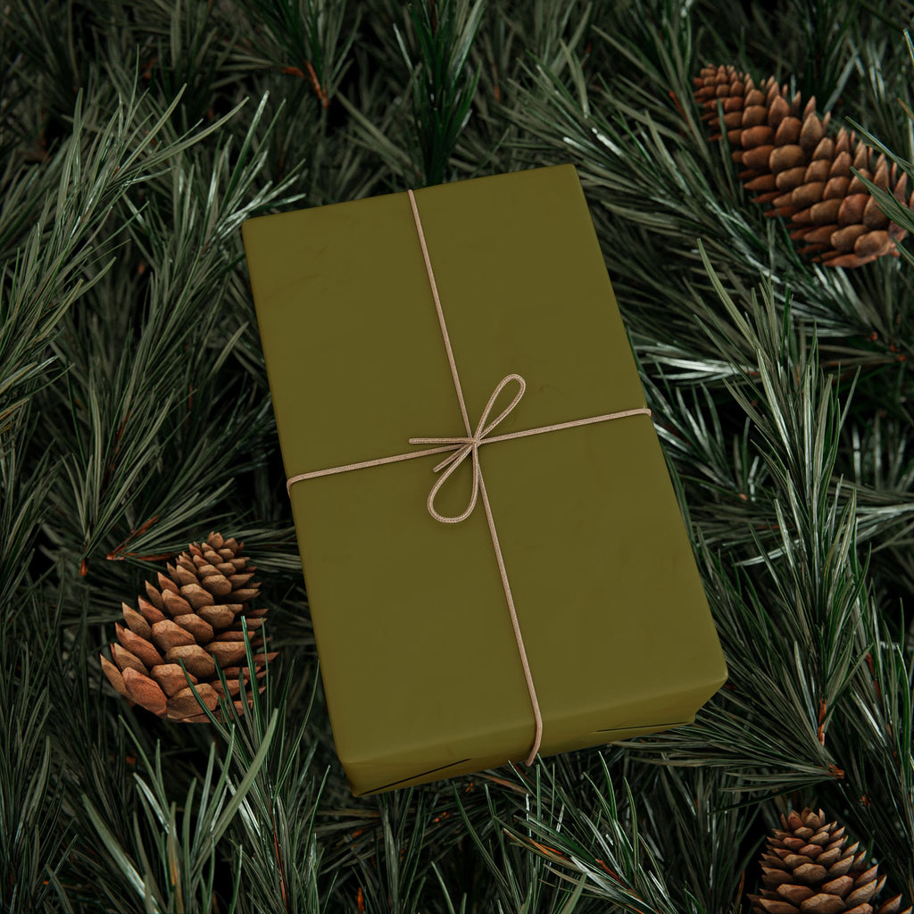 Solid Olive Green Wrapping Paper - Holiday Gift Wrapping Paper Roll