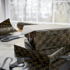 Thank You Cursive Gold Wrapping Paper Design | Holiday Gift Wrapping Paper Roll
