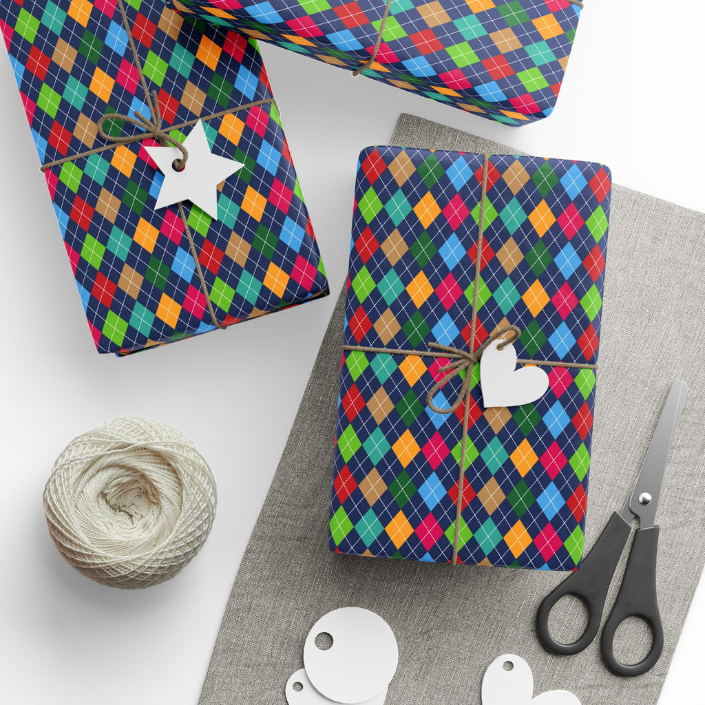 Argyle Design 028 Wrapping Paper - Holiday Gift Wrapping Paper Roll