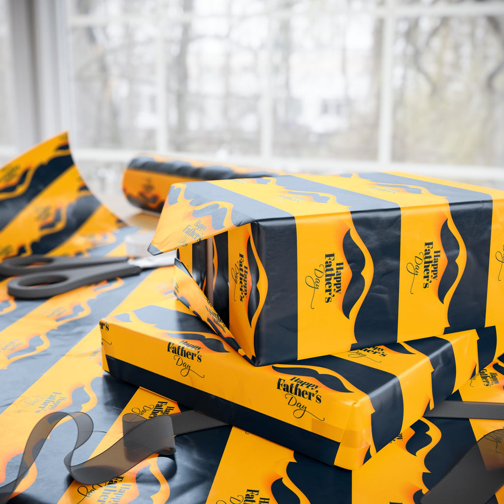 Father's Day Mustache Wrapping Paper - Holiday Gift Wrapping Paper Roll