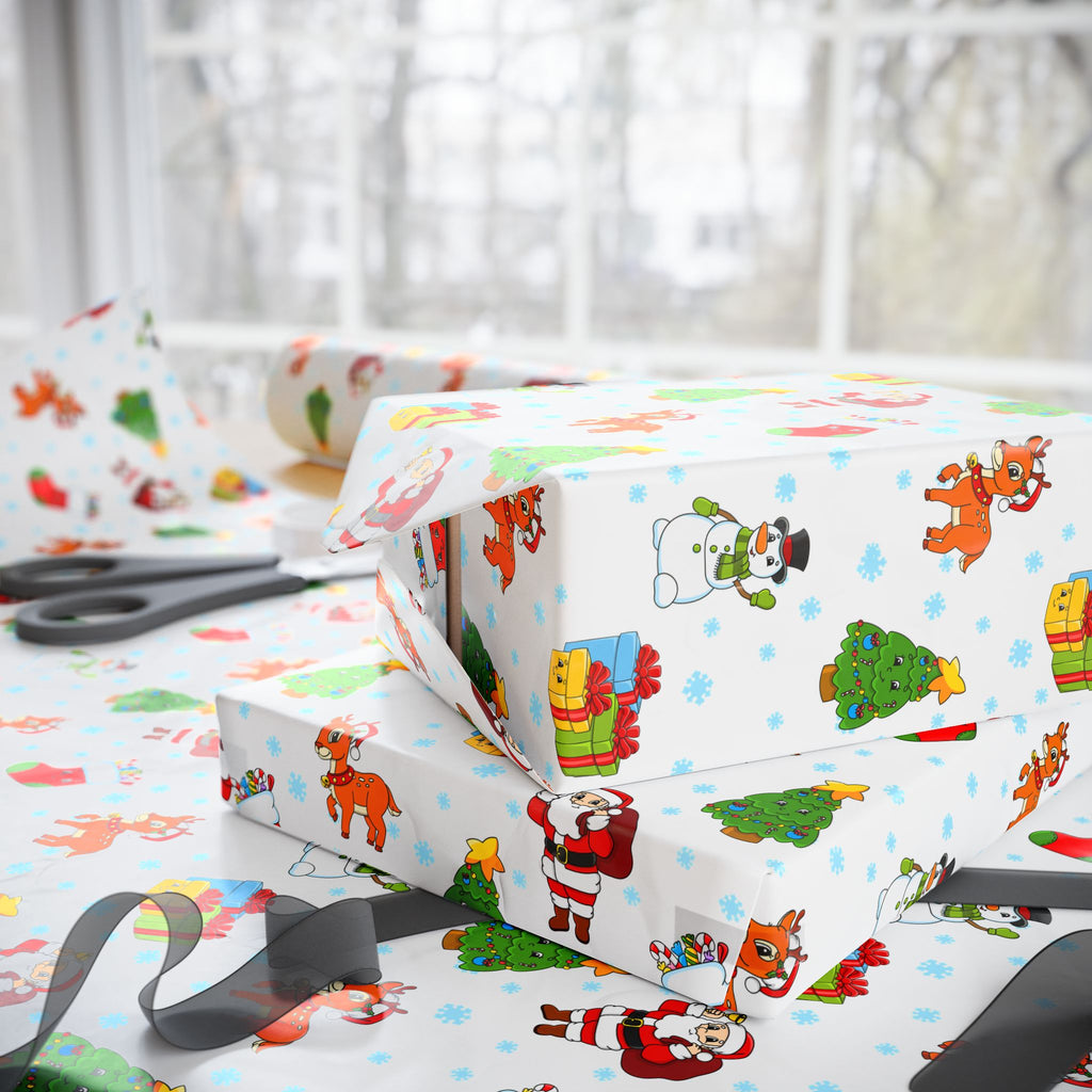 Christmas Cartoon Wrapping Paper | Holiday Gift Wrapping Paper Roll
