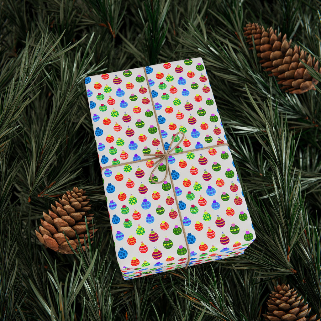 Christmas Tiny Baubles Wrapping Paper | Holiday Gift Wrapping Paper Roll