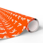 NSFW Stick Figure X Rated Fun on Orange Wrapping Paper - Holiday Gift Wrapping Paper Roll