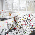 Christmas Santa Icons Wrapping Paper | Holiday Gift Wrapping Paper Roll