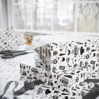 Father's Day Black & White Wrapping Paper - Holiday Gift Wrapping Paper Roll