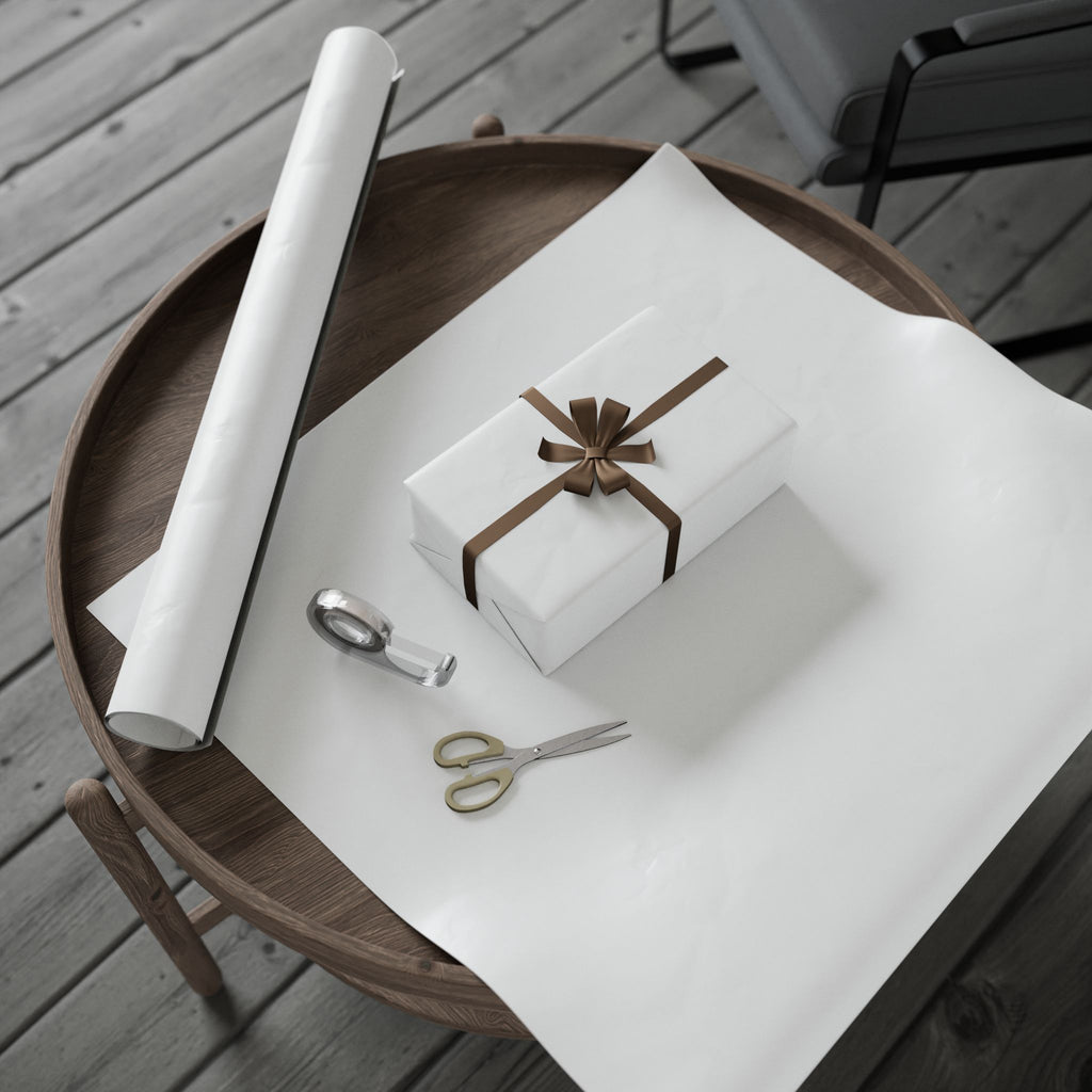 Solid White Wrapping Paper - Holiday Gift Wrapping Paper Roll