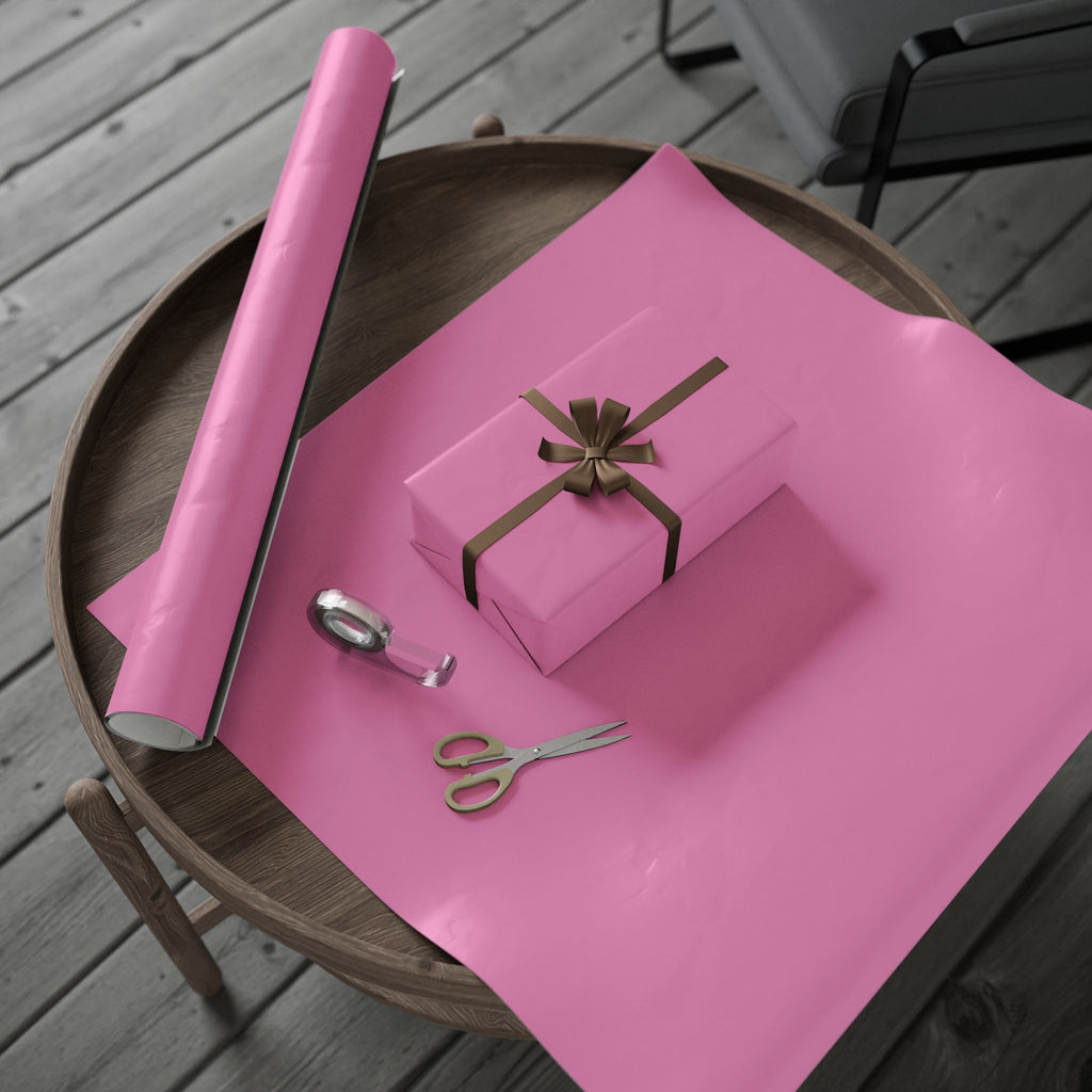 Solid Cotton Candy Pink Wrapping Paper - Holiday Gift Wrapping Paper Roll