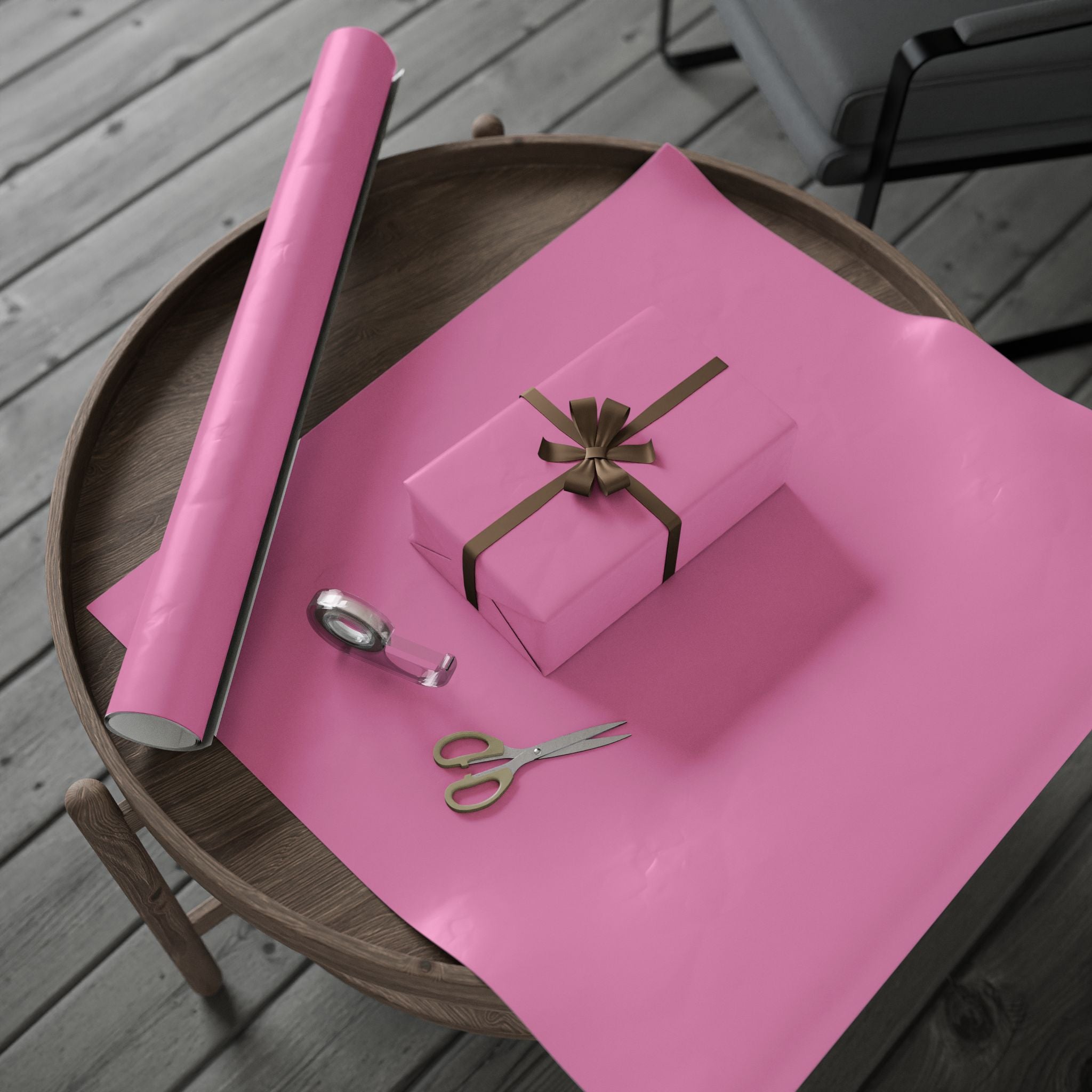 Solid Cotton Candy Pink Wrapping Paper - Holiday Gift Wrapping Paper Roll
