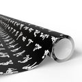 NSFW Stick Figure X Rated Fun on Black Wrapping Paper - Holiday Gift Wrapping Paper Roll