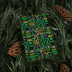 St Patrick's Day Neon Icons Wrapping Paper | Holiday Gift Wrapping Paper Roll