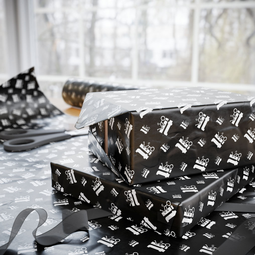 NSFW "F#ck It" Meme on Black Wrapping Paper - Holiday Gift Wrapping Paper Roll