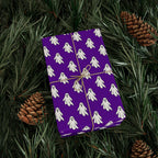 Halloween Vibrant Ghosts on Purple Wrapping Paper | Holiday Gift Wrapping Paper Roll