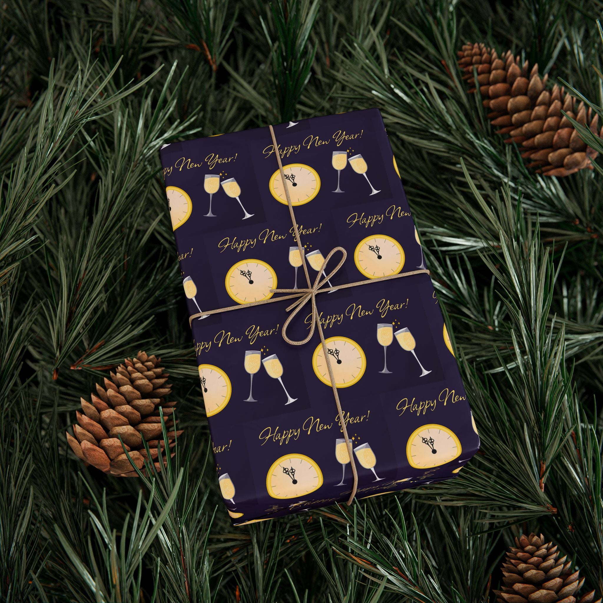 New Year's Midnight Toast Wrapping Paper - Holiday Gift Wrapping Paper Roll