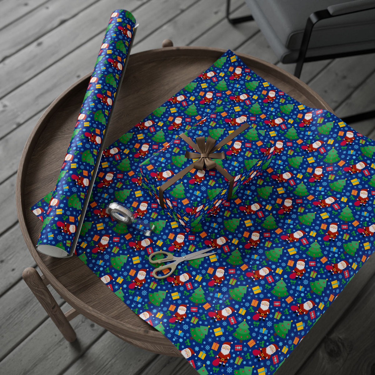 Christmas Blue Christmas Wrapping Paper | Holiday Gift Wrapping Paper