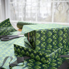 St Patrick's Day Tartan Clover Wrapping Paper | Holiday Gift Wrapping Paper Roll