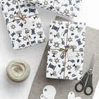 Hanukkah Monochrome Menorah Wrapping Paper | Holiday Gift Wrapping Paper Roll