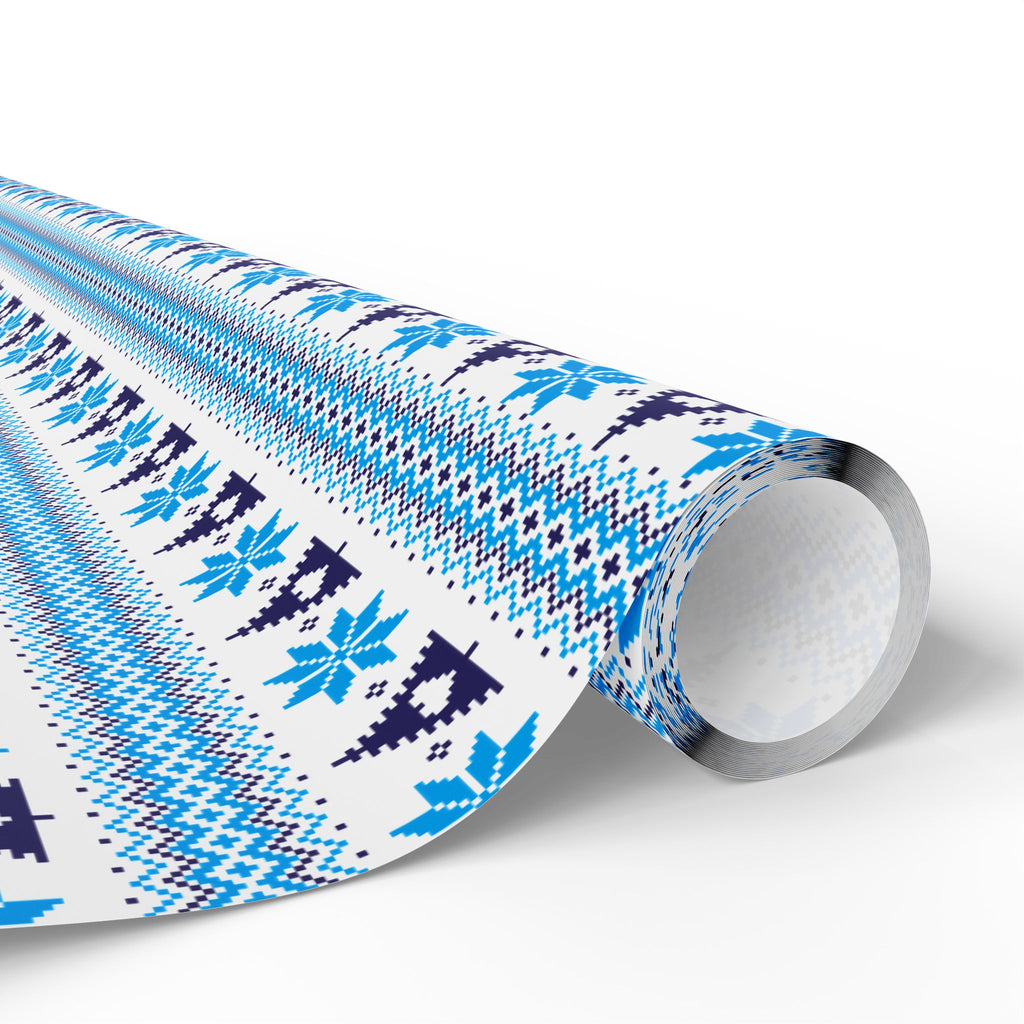 Christmas Ugly Blue Trees Wrapping Paper | Holiday Gift Wrapping Paper Roll