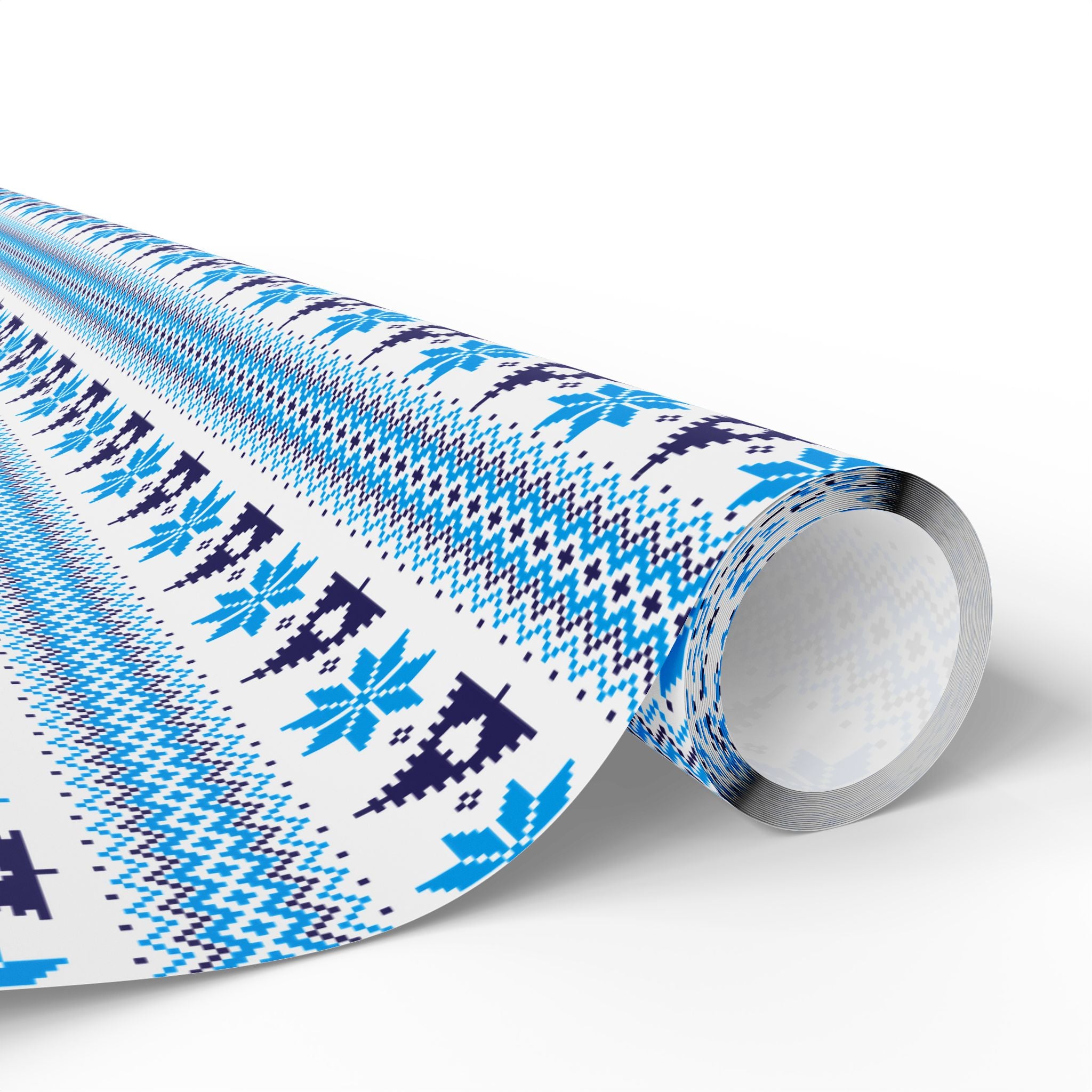 Christmas Ugly Blue Trees Wrapping Paper | Holiday Gift Wrapping Paper Roll