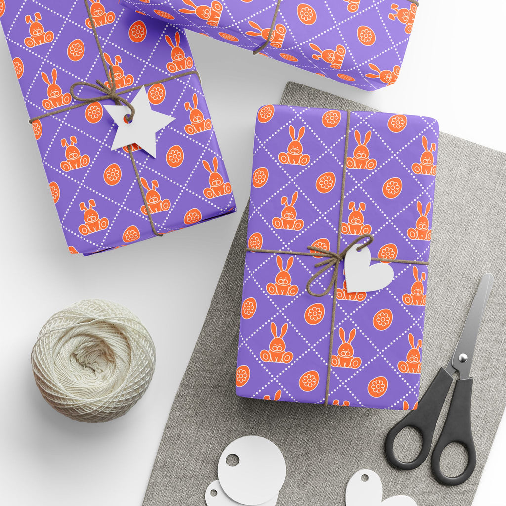 Easter Rabbit Checkerboard Wrapping Paper | Holiday Gift Wrapping Paper Roll
