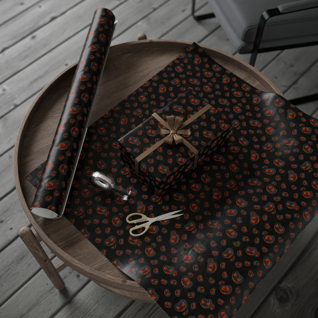 Halloween Evil Pumpkins Wrapping Paper | Holiday Gift Wrapping Paper Roll